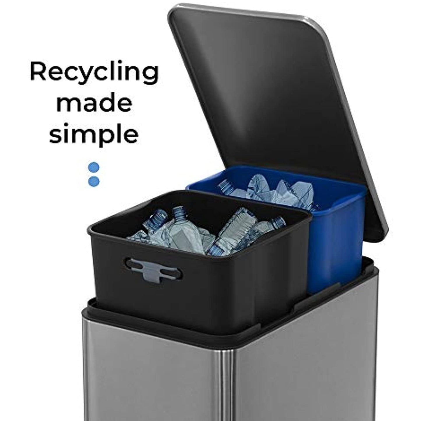 Home Zone 13 Gl Kitchen Dual Compartment Combo, Stainless Steel, 50 Lt *OPEN BOX