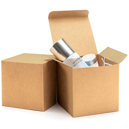 ValBox 4x4x4 Brown Gift Boxes 50PCS Kraft Paper Boxes with Lids (open box) NEW