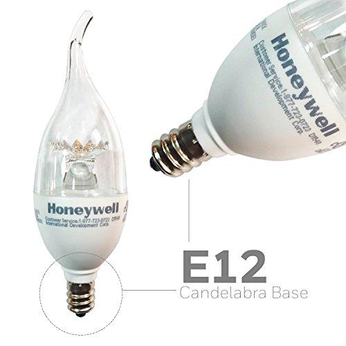 Honeywell B116027HB320 LED Chandelier Dimmable Light Bulbs - 60 Watt Equivalent - Soft White Light (2700K) - 500 Lumens - Energy Star Rating 6 Watt Consumption For Lower Energy Bills - 3-Pack
