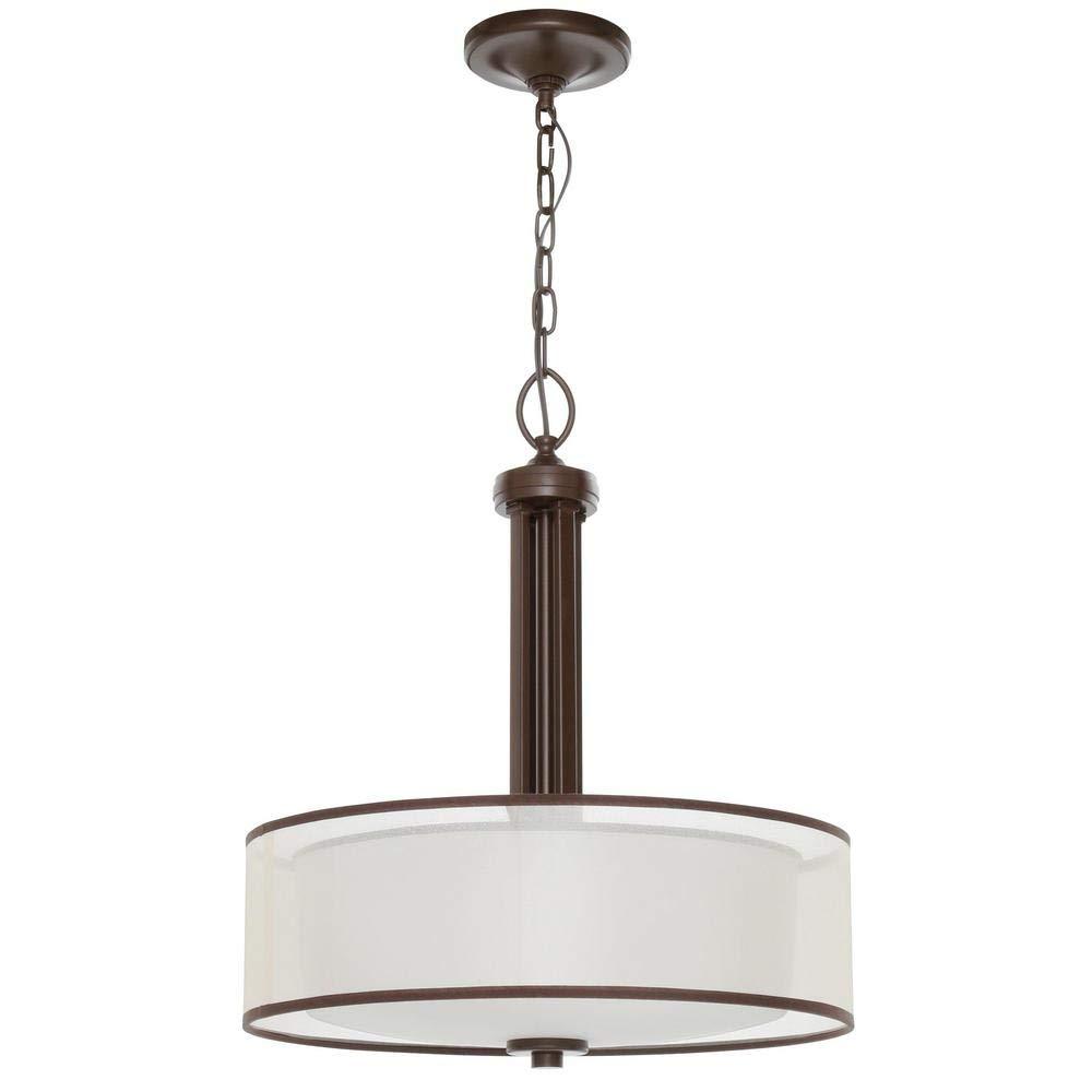 3-Light Bronze Organza Pendant