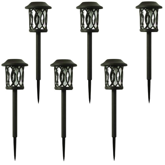 Hampton Bay Solar Bronze Outdoor Integrated LED 3000K 6-Lumens Landscape Pathway Light (6-Pack)