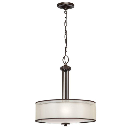 3-Light Bronze Organza Pendant