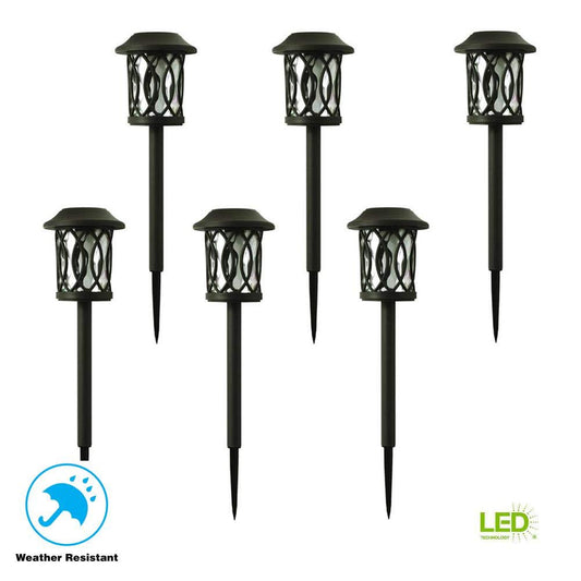 H.Bay Solar Bronze Outdoor Integrated LED 3000K 6-Lumens Pathway Lamp (6-Pack)