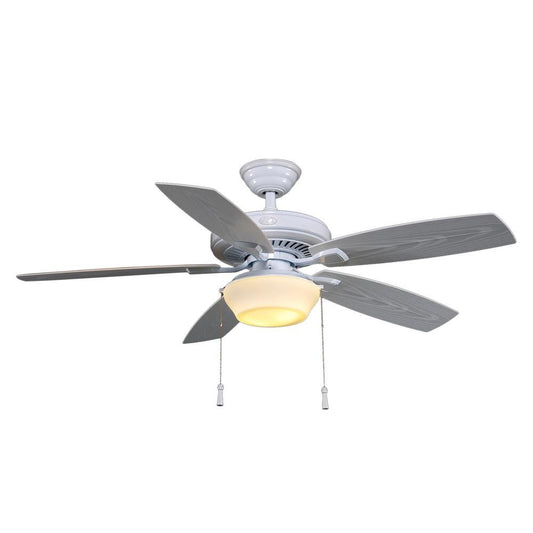 Hampton Bay Gazebo 52 in. LED Indoor/Outdoor White Ceiling Fan with Light Kit