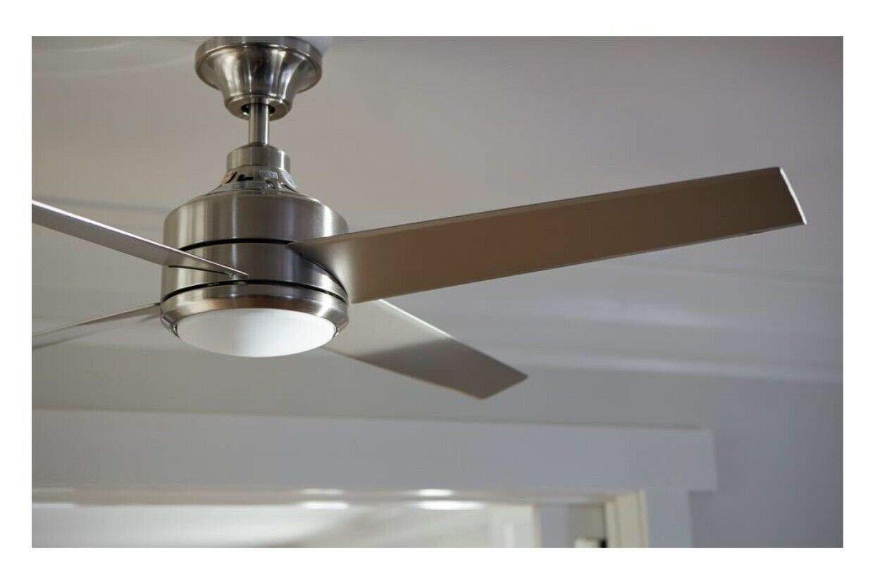 Home Decorators Collection Mercer 56” Integrated LED Brushed Nickel Ceiling Fan