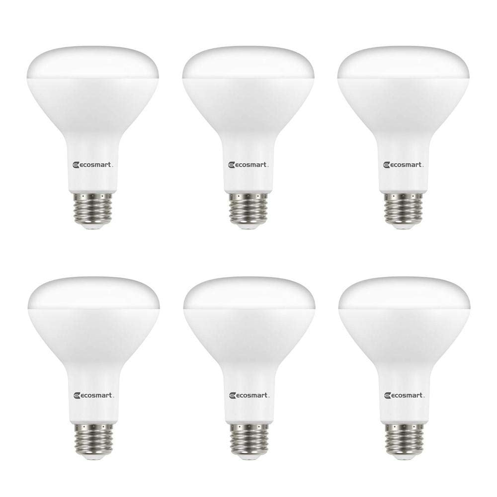 Ecosmart LED Technology Soft White 65W 8.5W Replacement Dimmable Light Bulb 6 Pack BR30 1001 729 291