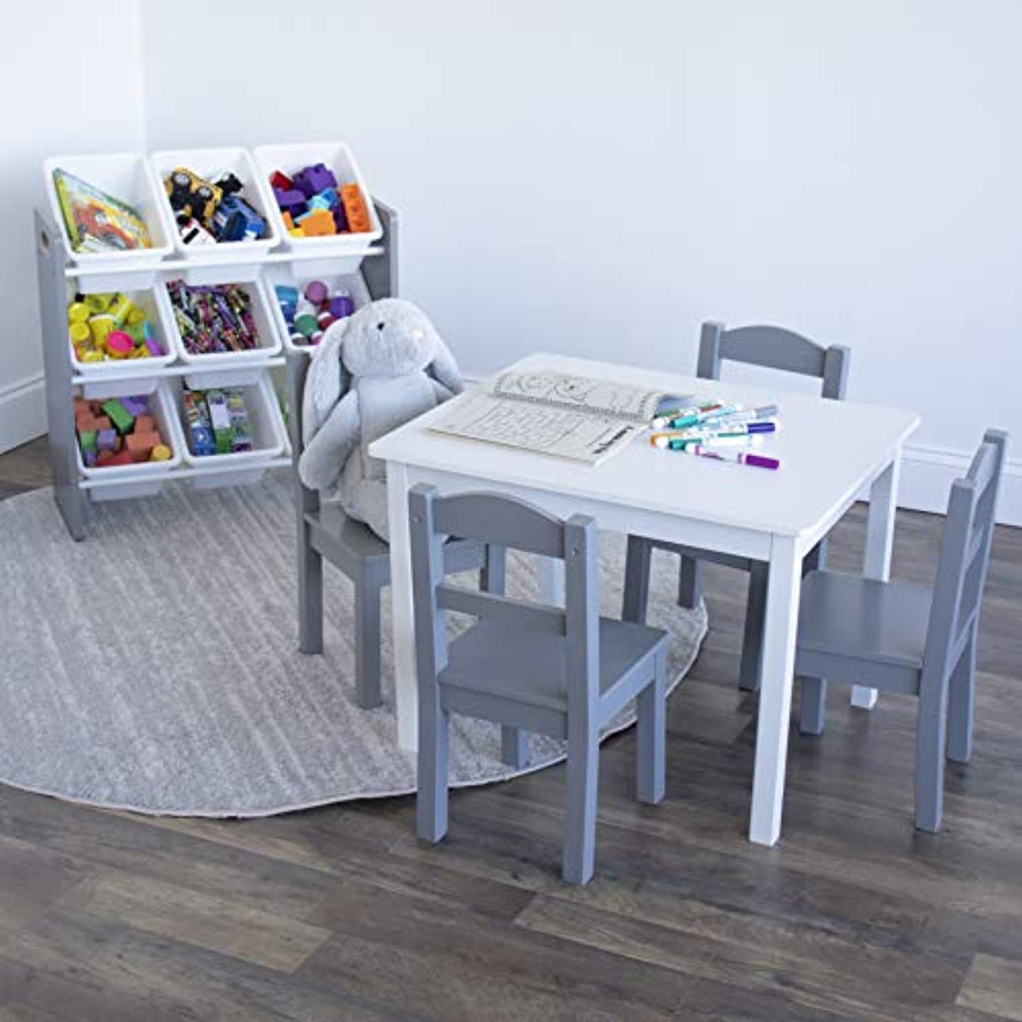 Humble Crew, Grey/White Toy Organizer, 9 Bin Storage, 24" Tall