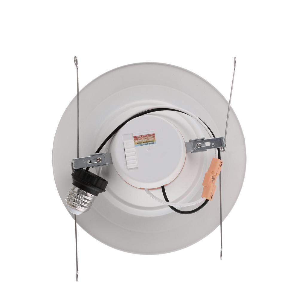 Commercial Electric 6" Matte White Integrated LED Recessed Trim 5-Ways (2-Pack)