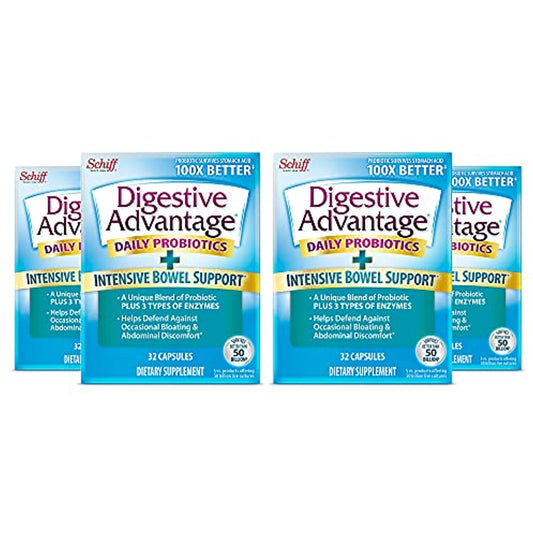 Digestive Advantage Intensive Bowel Support, 32 Capsules ( Pack of 4)