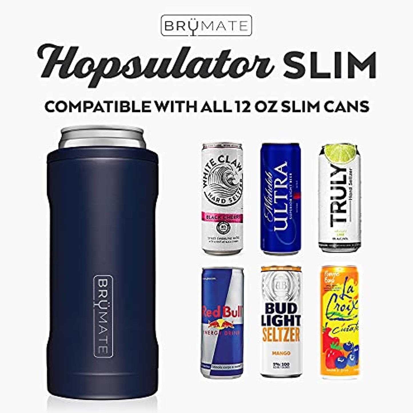 BrüMate Hopsulator Slim Can Cooler Insulated for 12oz Slim Cans | Skinny Can