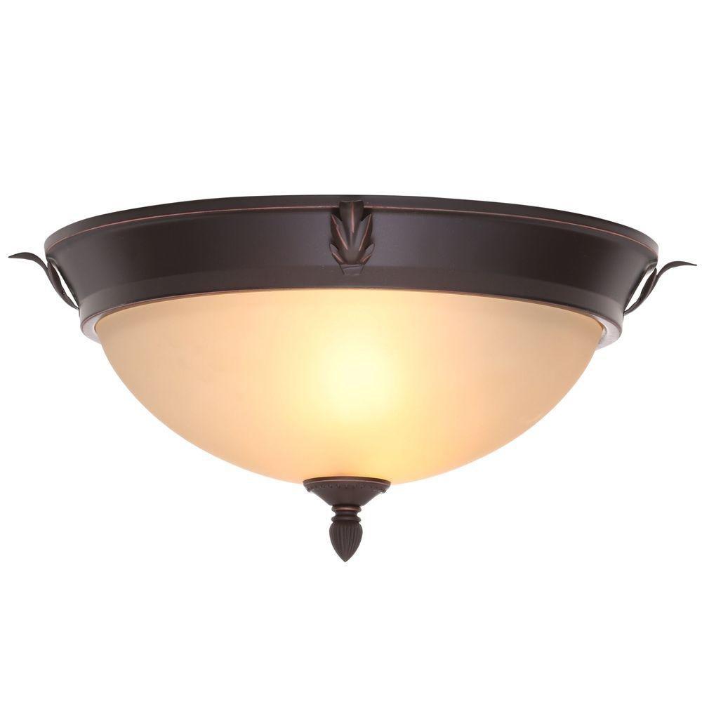 Hampton Bay 2-Light Oil-Rubbed Bronze Ceiling Flushmount