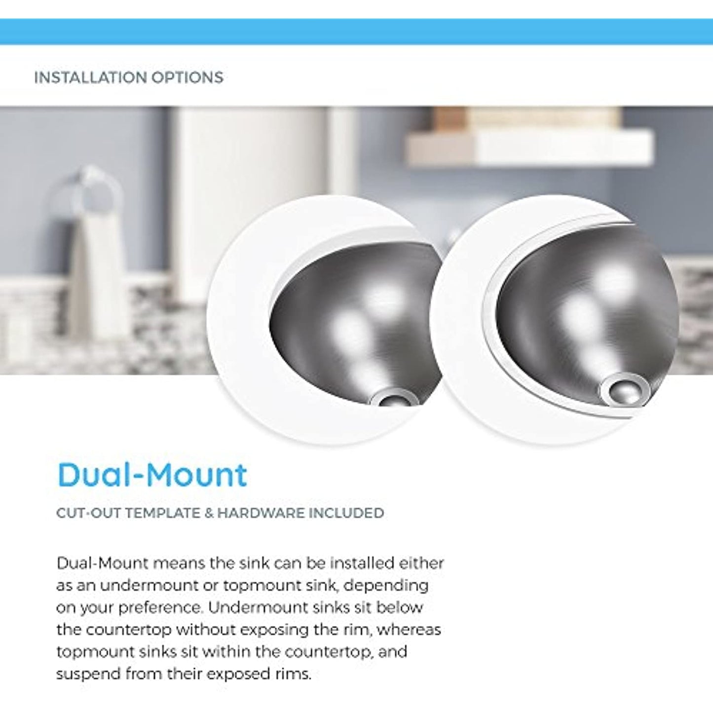 Countertop Sink Stainless Steel 1917-BN-ENS (OPEN BOX)