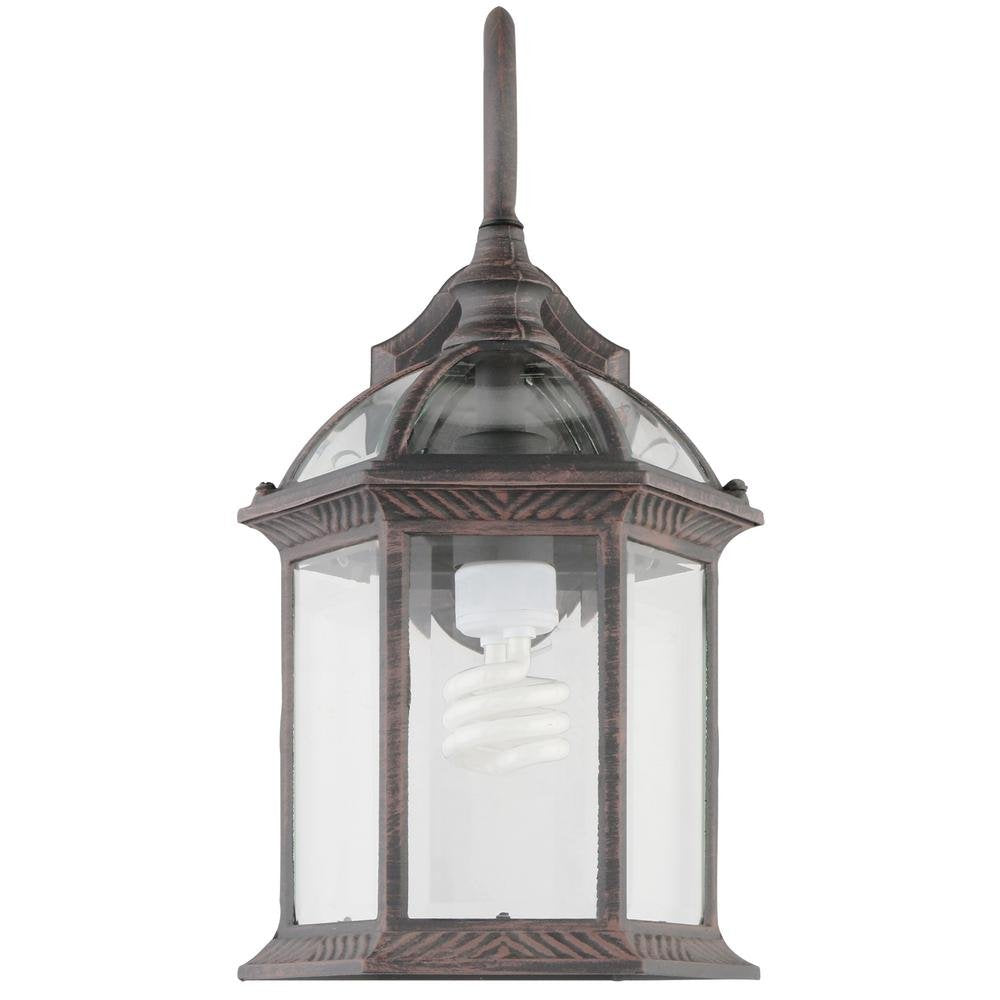 Hampton Bay 7072-2RT Twin Pack 1-Light Weathered Bronze Outdoor Lantern READ !
