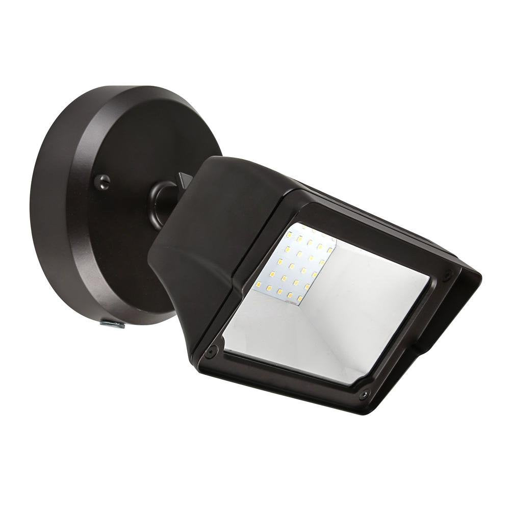 Defiant 1-Light Integrated LED Outdoor Bronze Dusk to Dawn Security Flood Light