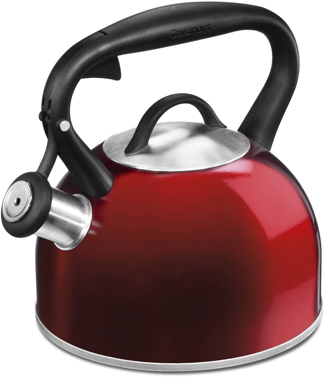 Cuisinart CTK-STRMR Valor 2-Quart TeaKettle, Make 2-Quarts of Boiling Water in this Classic Tea Kettle, Whistle Sound to Signal Water is Ready, Metallic Red