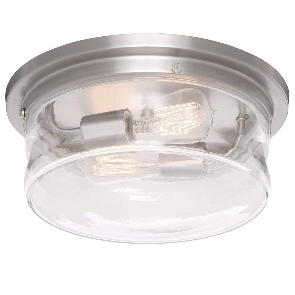 Home Decorators Collection 2-Light Brushed Nickel Flushmount