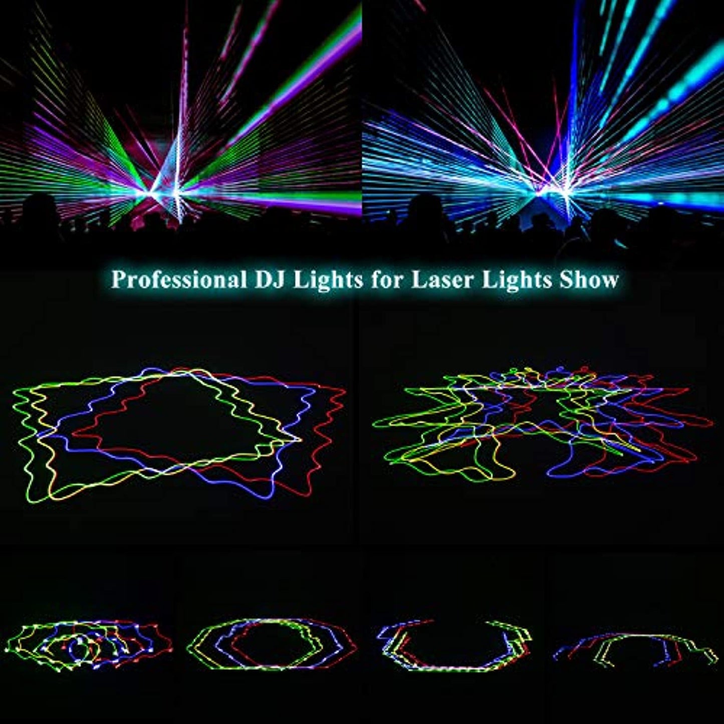 BSYUN 2nd version 4 Lens RGBY DJ Sound Activated Led Projector Party Lights