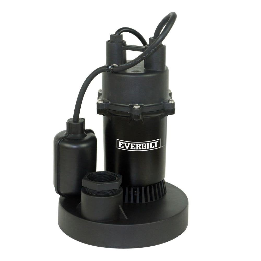 Everbilt SBA050BC 1/2 HP Submersible Sump Pump with Tether