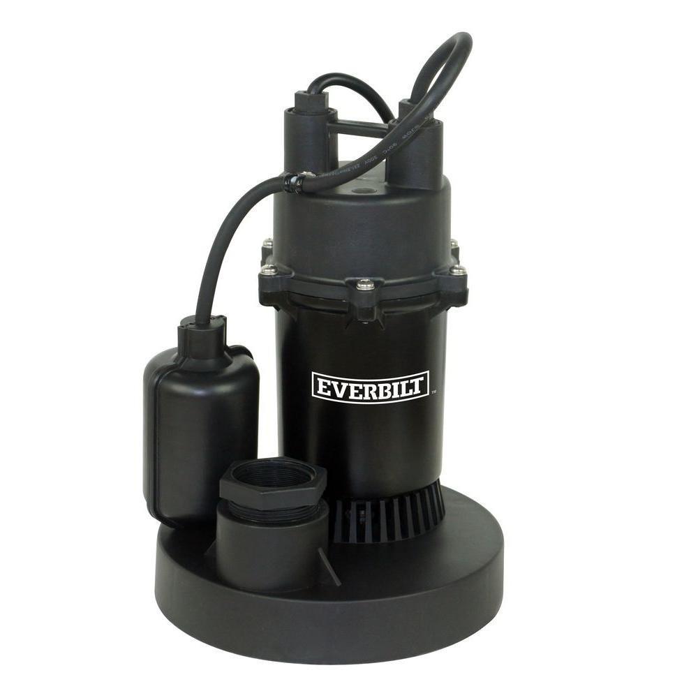 Everbilt SBA050BC 1/2 HP Submersible Sump Pump with Tether