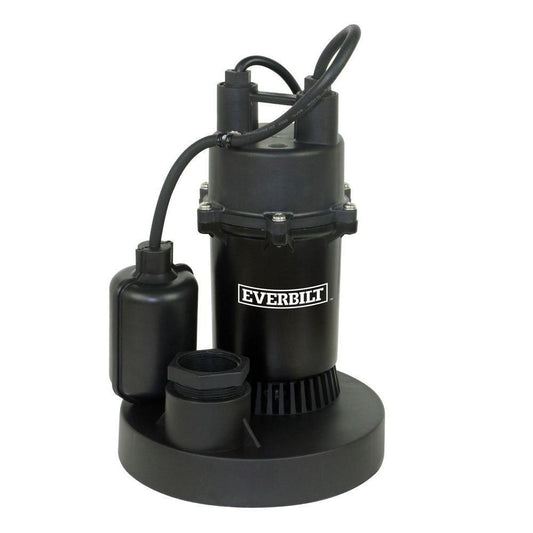 Everbilt SBA050BC 1/2 HP Submersible Sump Pump with Tether