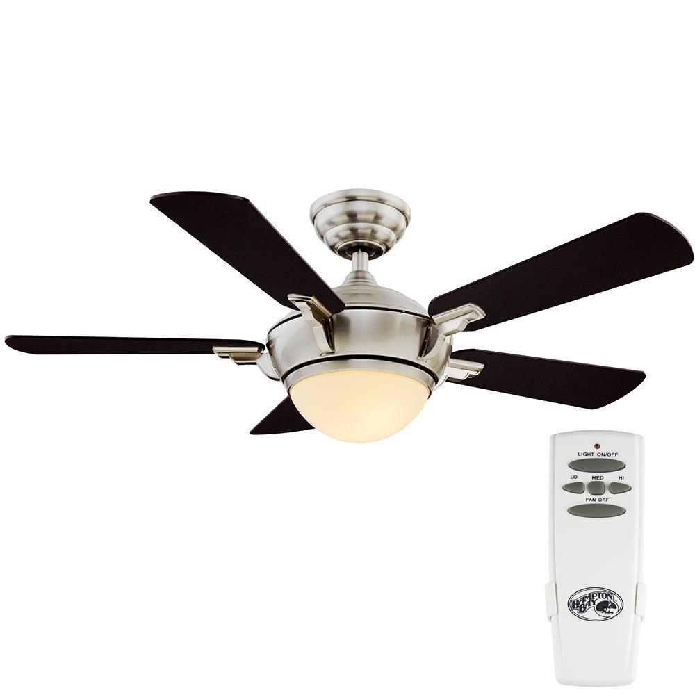 Hampton Bay 68044 Midili 44" LED Indoor Brushed Nickel Ceiling Fan with Light Kit and Remote Control
