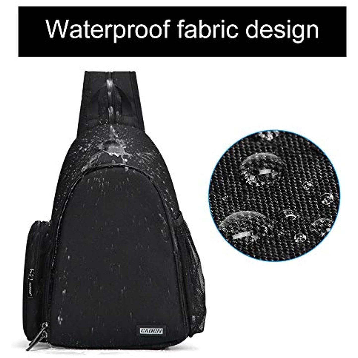 CADEN Camera Bag Sling Backpack,  with Tripod Holder, Black (NEW)