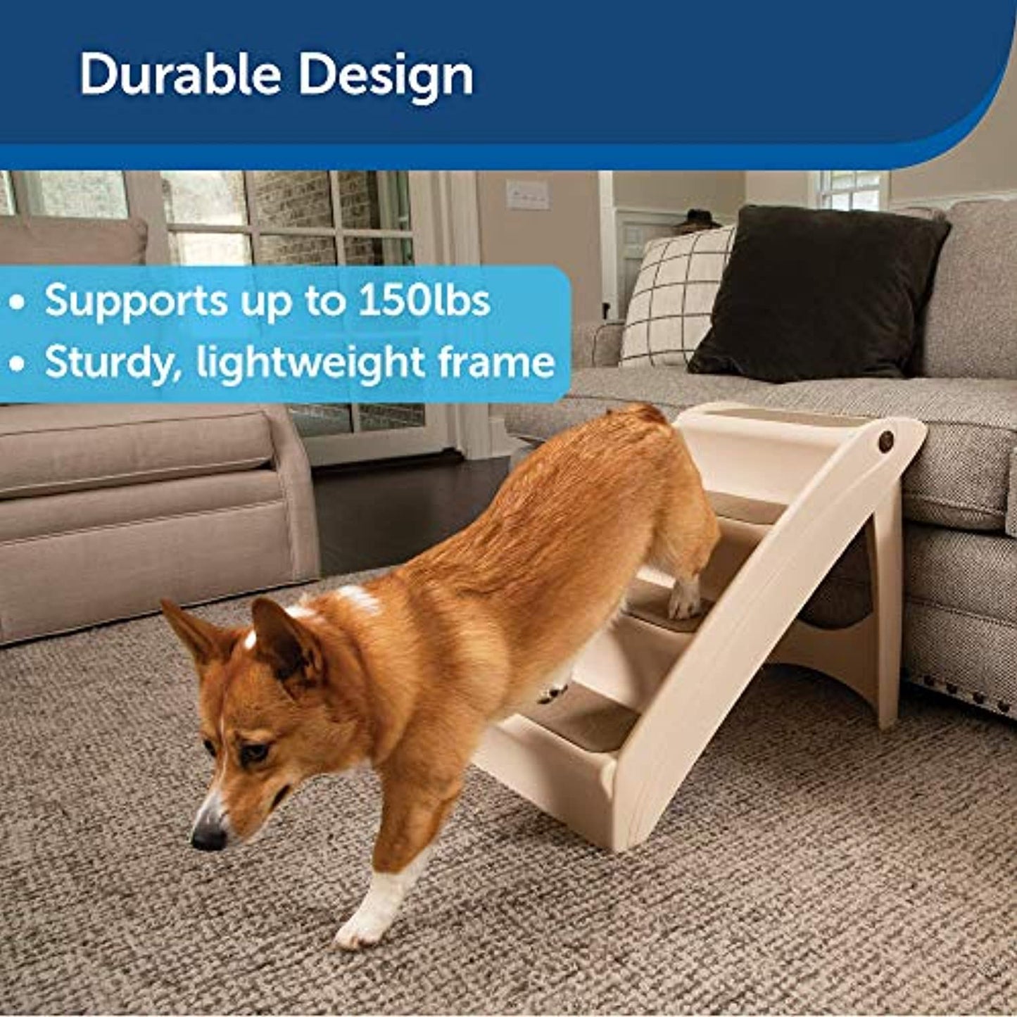 PupStep Plus Pet Stairs Kraft Box, Foldable Steps for Dogs and Cats (OPENBOX)