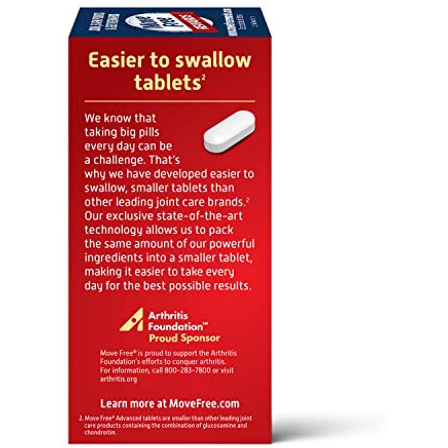 Move Free Advanced Glucosamine Chondroitin MSM Vitamin D3 and Hyaluronic Acid Joint Supplement, 80 count (pack of 1) (11878)