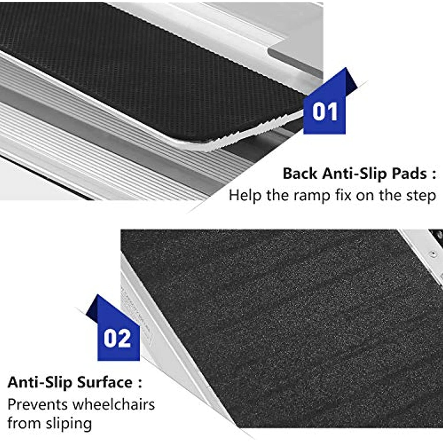 ORFORD Non Skid Wheelchair Ramp 4FT, Utility Mobility Access Threshold Ramp