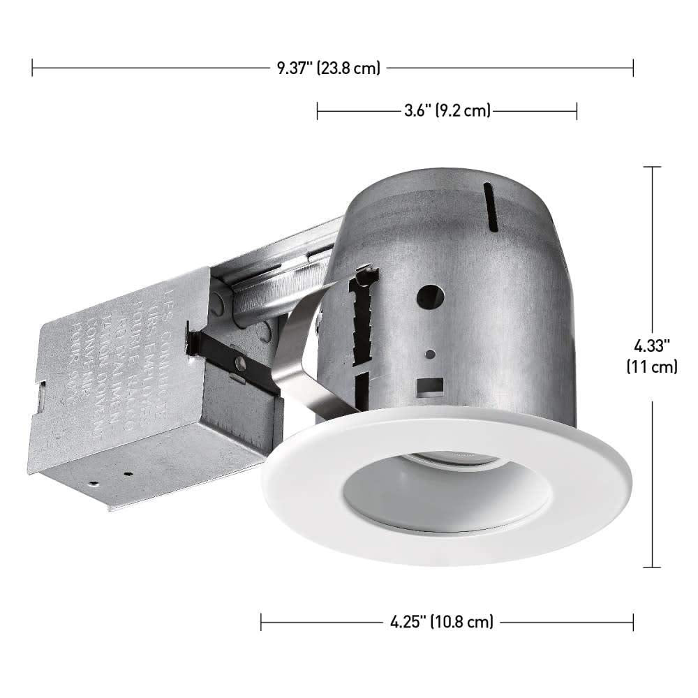 Commercial Electric 4 in. White LED IC Rated Swivel Baffle Round Trim Recessed..