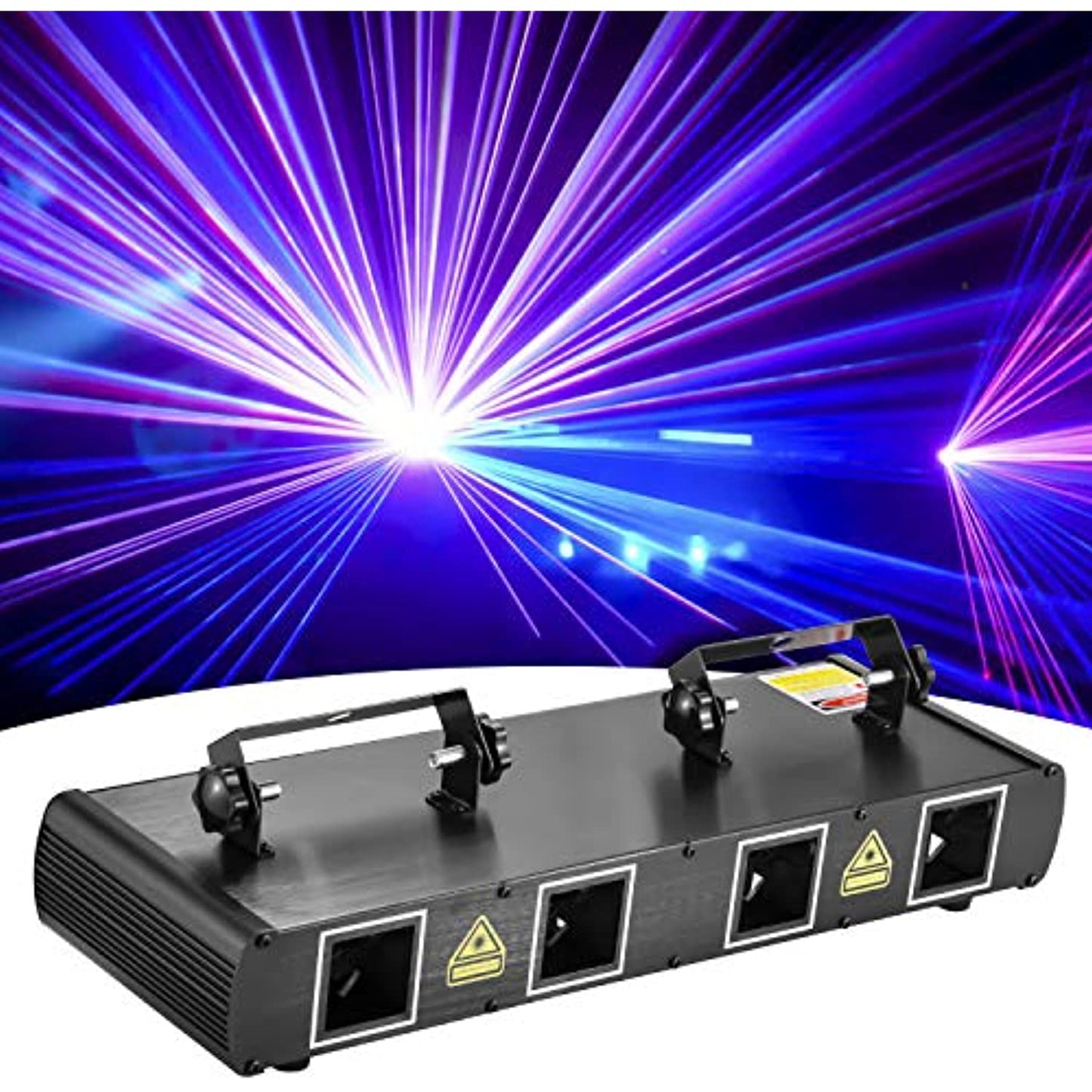 BSYUN 2nd version 4 Lens RGBY DJ Sound Activated Led Projector Party Lights