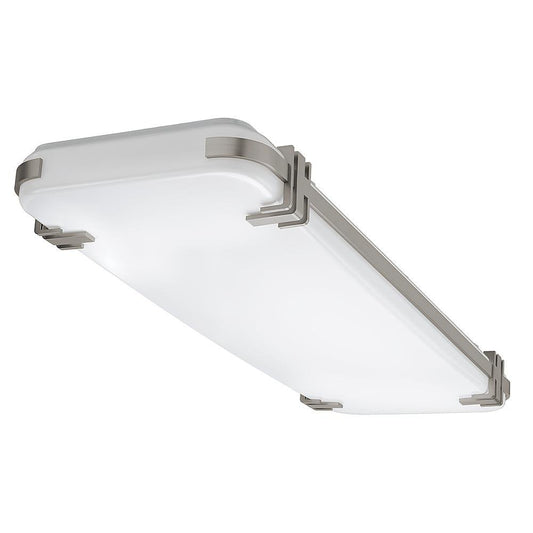 Hampton Bay 4 ft. x 15 in. Mission 128-Watt CRACKED LENS LED Flushmount