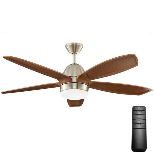 Home Decorators Collection 57254 Campo Sano 54 in. Integrated LED Indoor Brushed Nickel Ceiling Fan