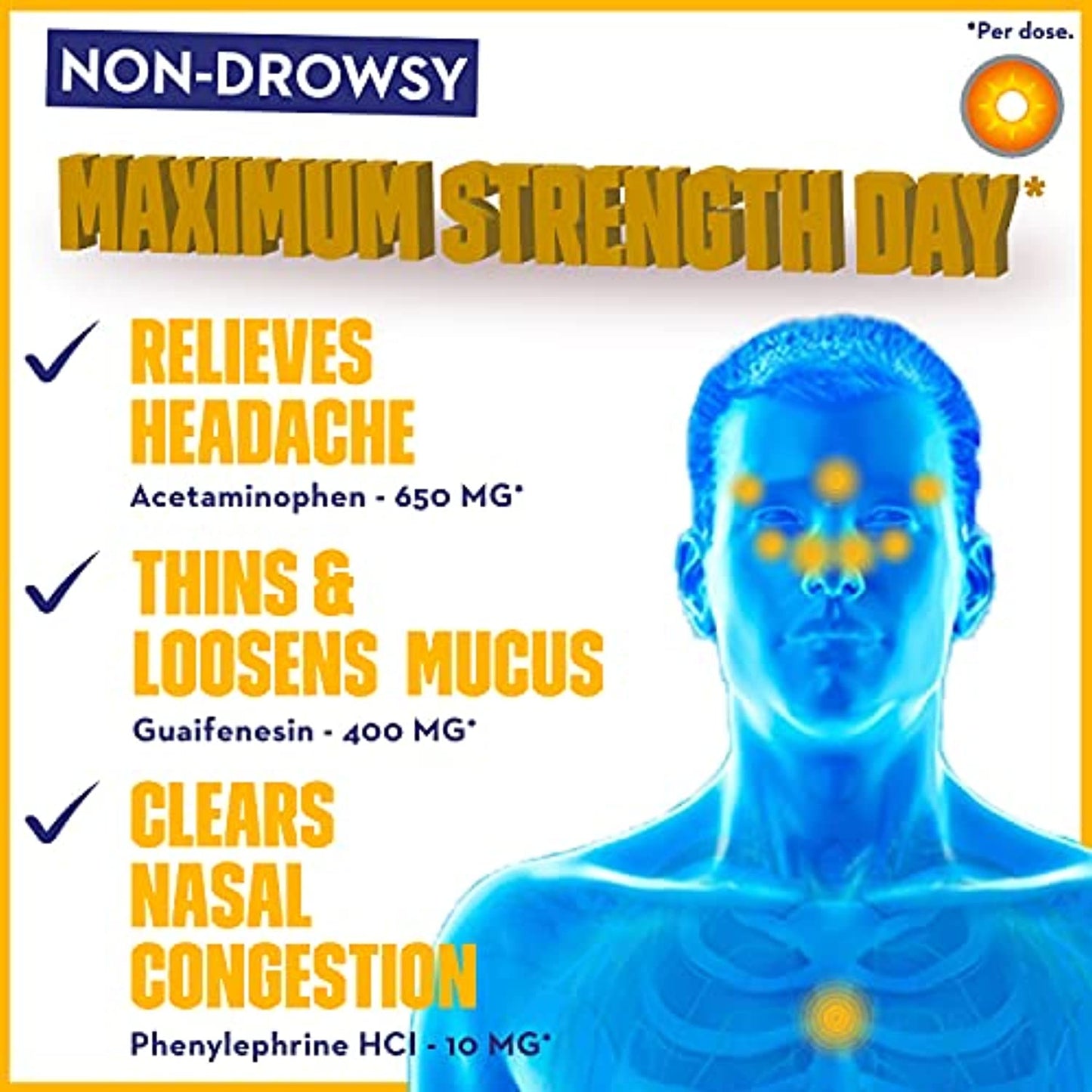 Mucinex Sinus-Max Maximum Strength Day and Night, Sinus Symptom Relief, 40 Count