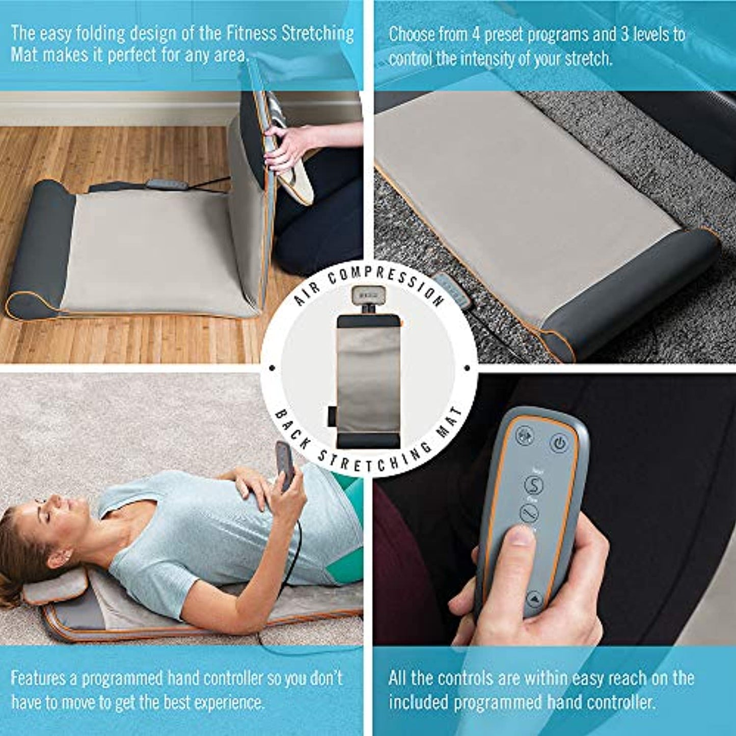 HoMedics Air Compression Back Stretching Mat - Gray