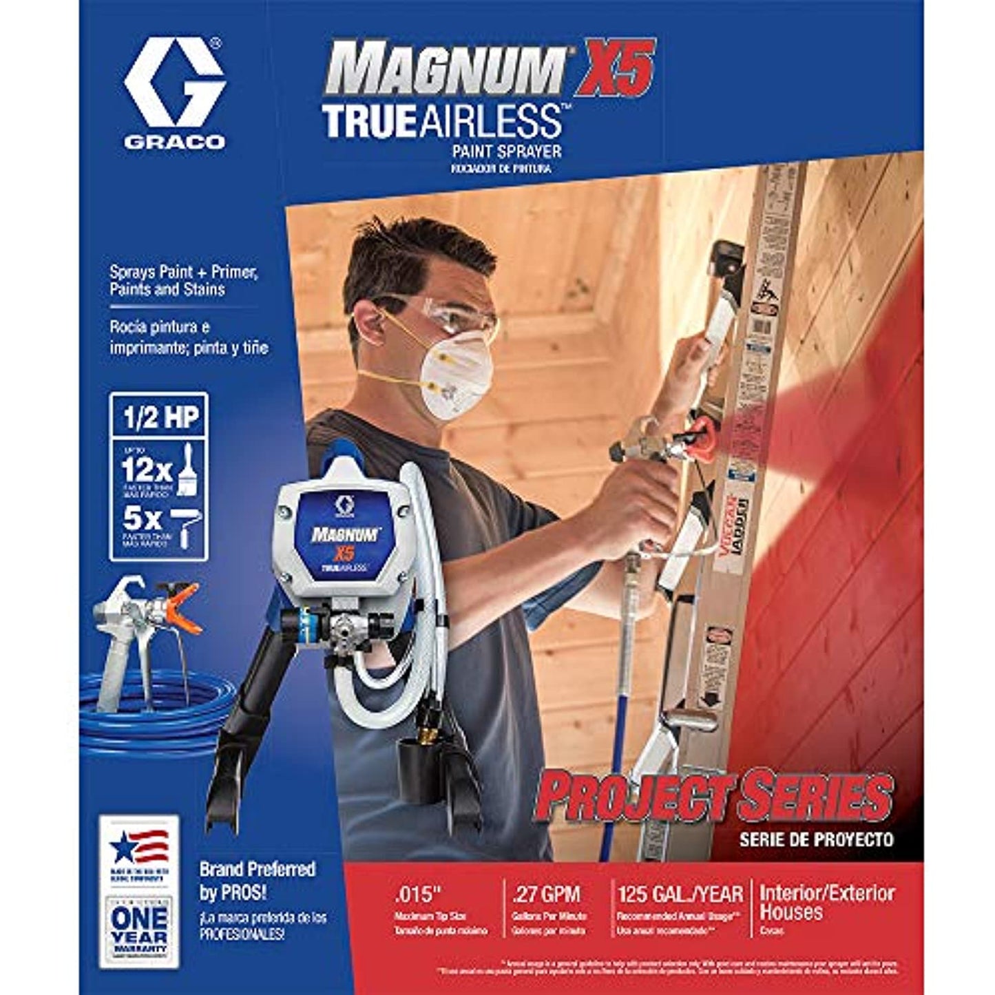 Graco Magnum 262800 X5 Stand Airless Paint Sprayer, Blue