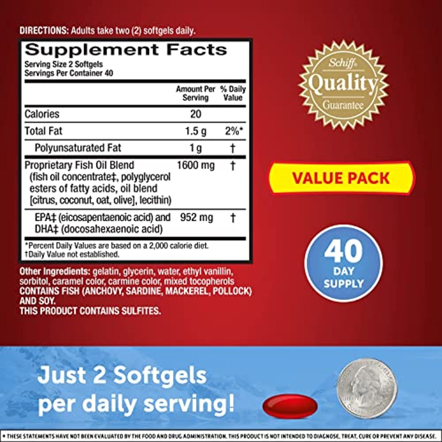 Schiff MegaRed 800 mg 6X Absorption Fish Oil 80 Softgels EXP 9/22
