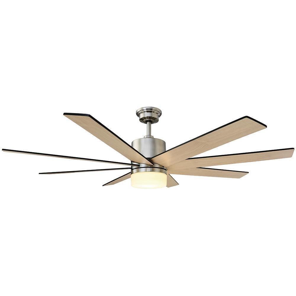 Home Decorators Collection 60 in. Zolman Pike LED DC Brushed Nickel NO GLASS