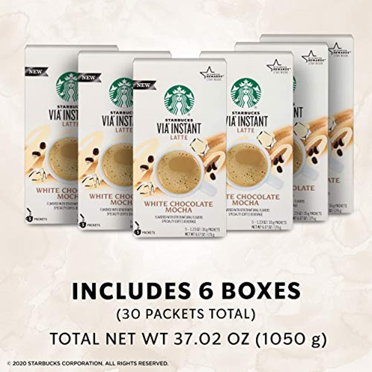 90 COUNT Starbucks Via White Chocolate Mocha Latte Flavor BBD 1/21 HUGE LOT !!!