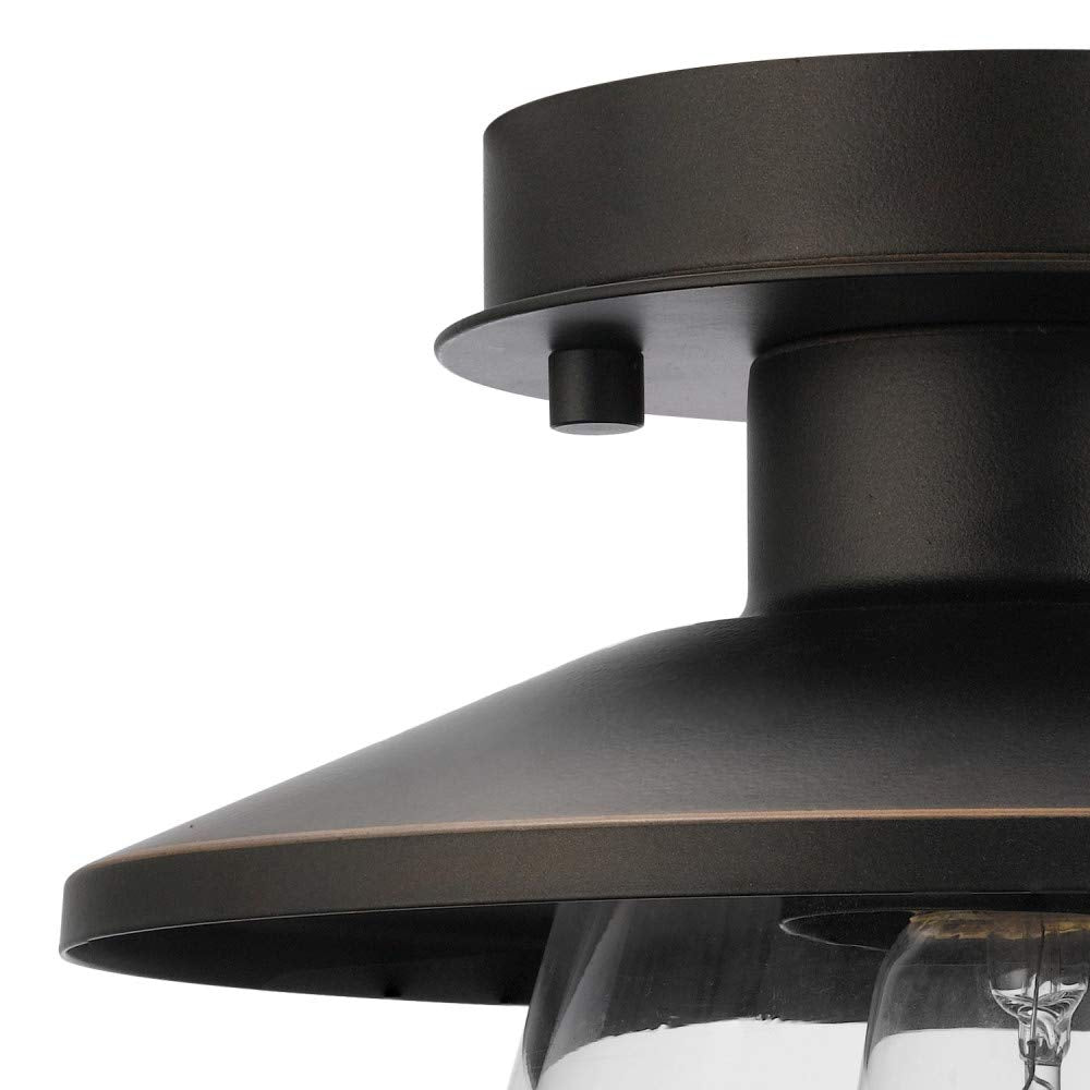 Globe Electric Vintage SemiFlush Mount Oil Rubbed Bronze and Glass Ceiling Light