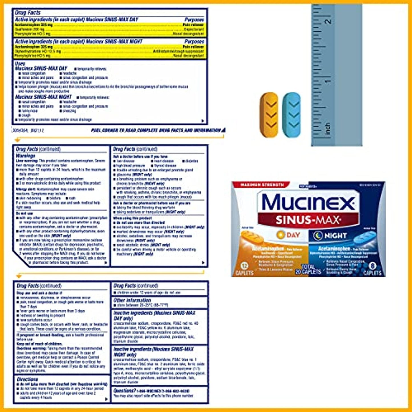 Mucinex Sinus-Max Max Strength Day & Night Caplets 20 ct
