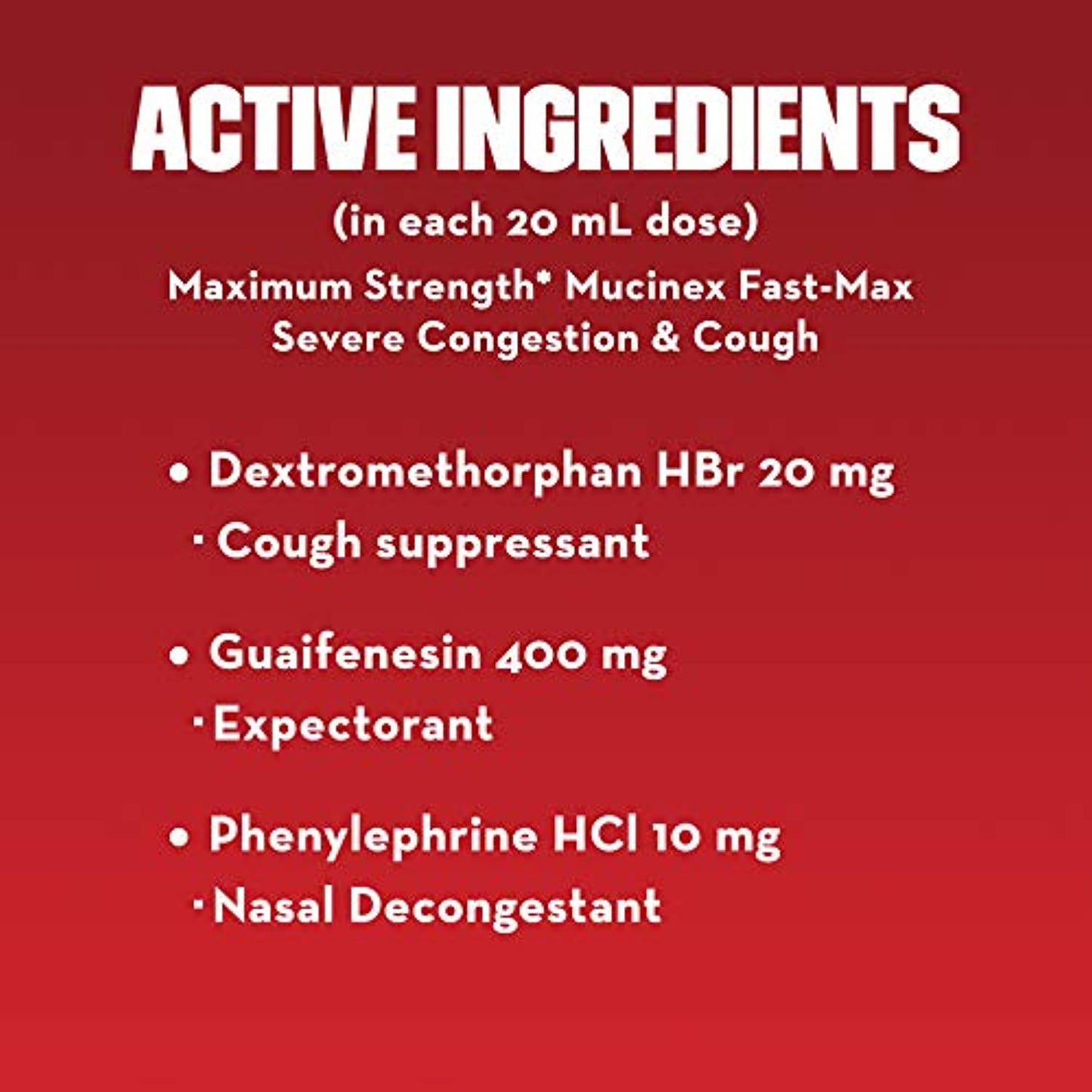 Congestion and Cough Liquid, Mucinex Fast-Max Severe Congestion and Cough Liquid, 6 fl. oz., Fast Acting Maximum Strength Formula (Pack of 4)