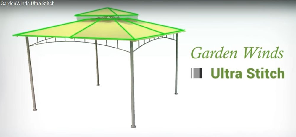 Garden Winds Replacement Canopy Top Cover for The Tacoma Hexagon Gazebo - RipL..