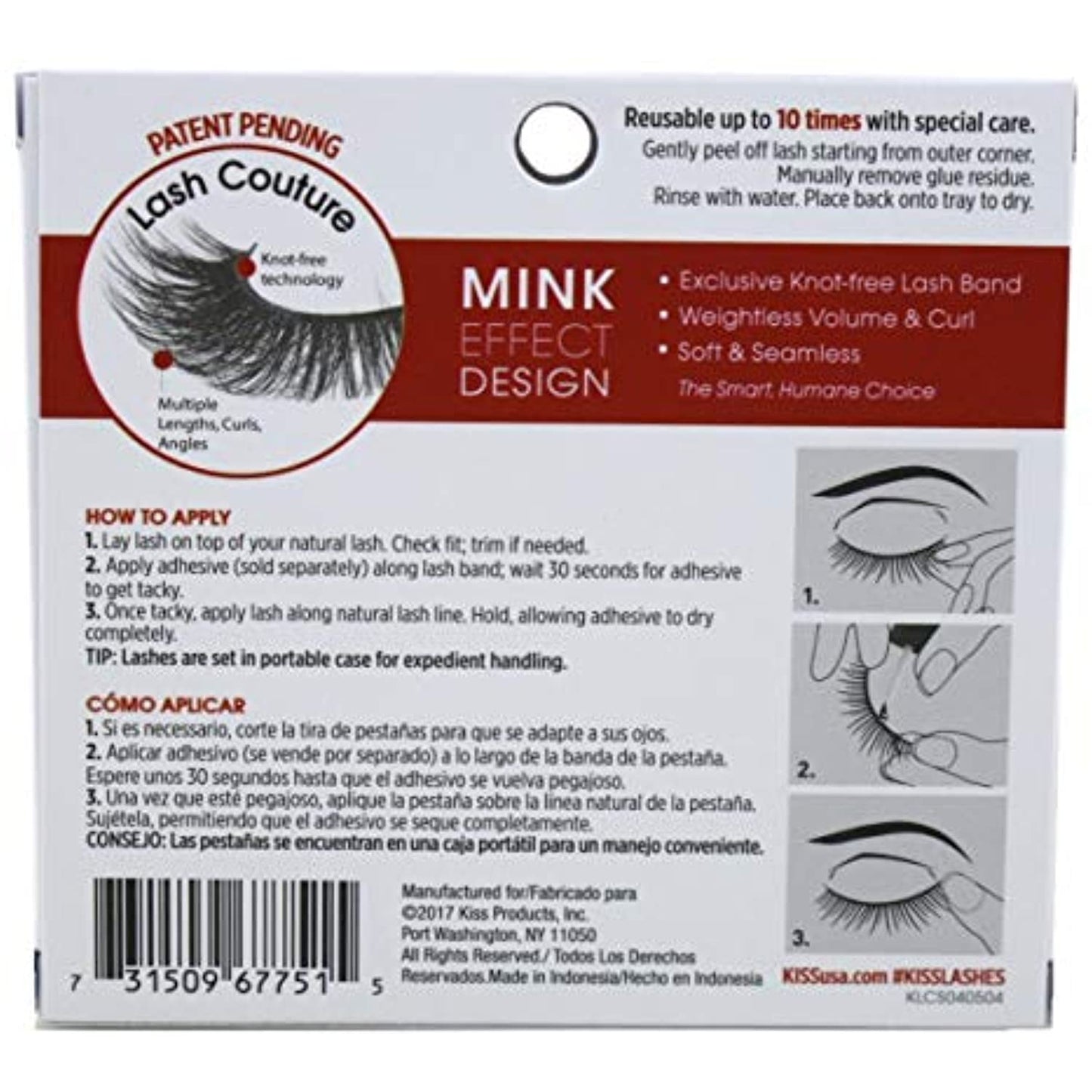 Kiss Lash Couture Faux Mink Boudoir 67751 -NEW- Lot of 2