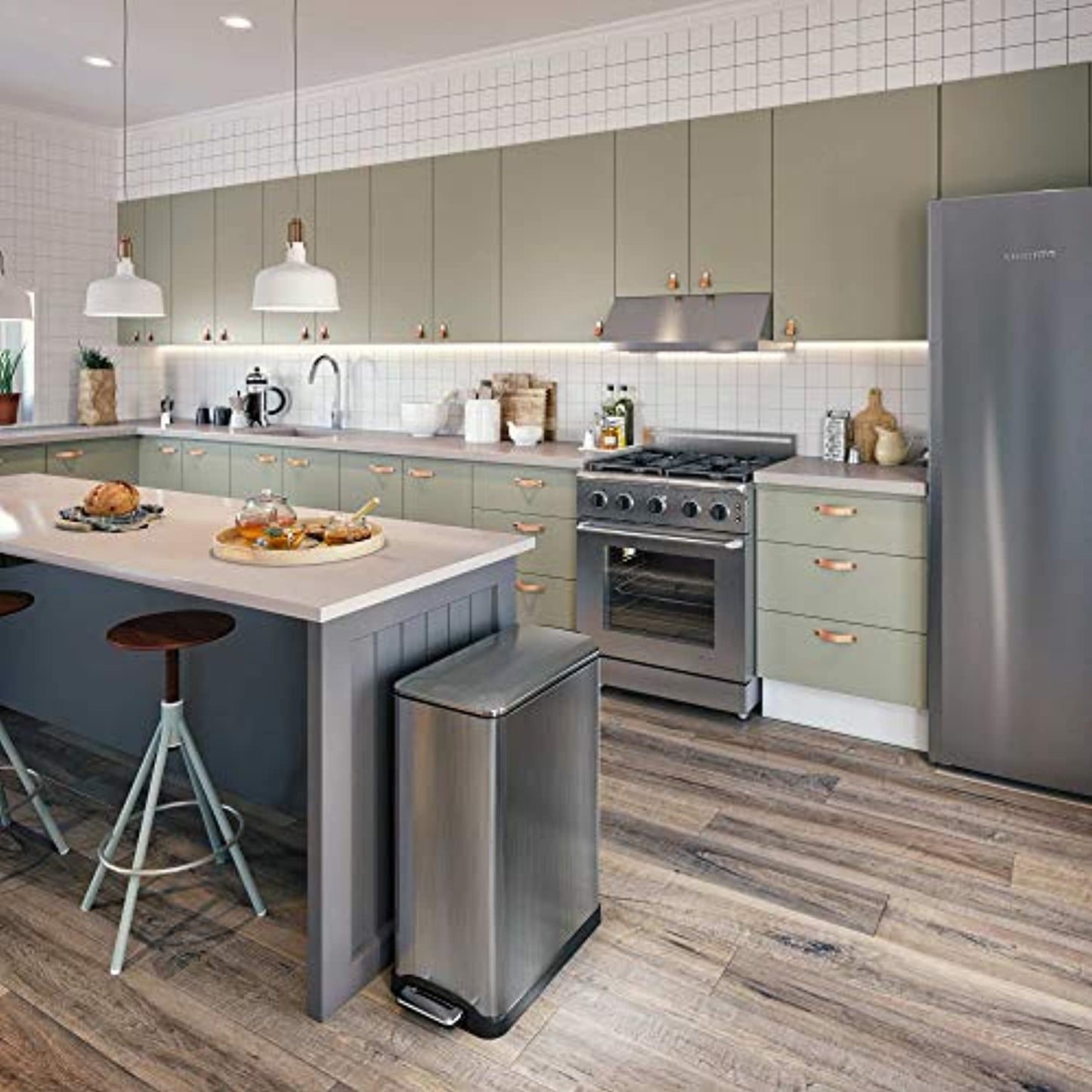 Home Zone 13 Gl Kitchen Dual Compartment Combo, Stainless Steel, 50 Lt *OPEN BOX