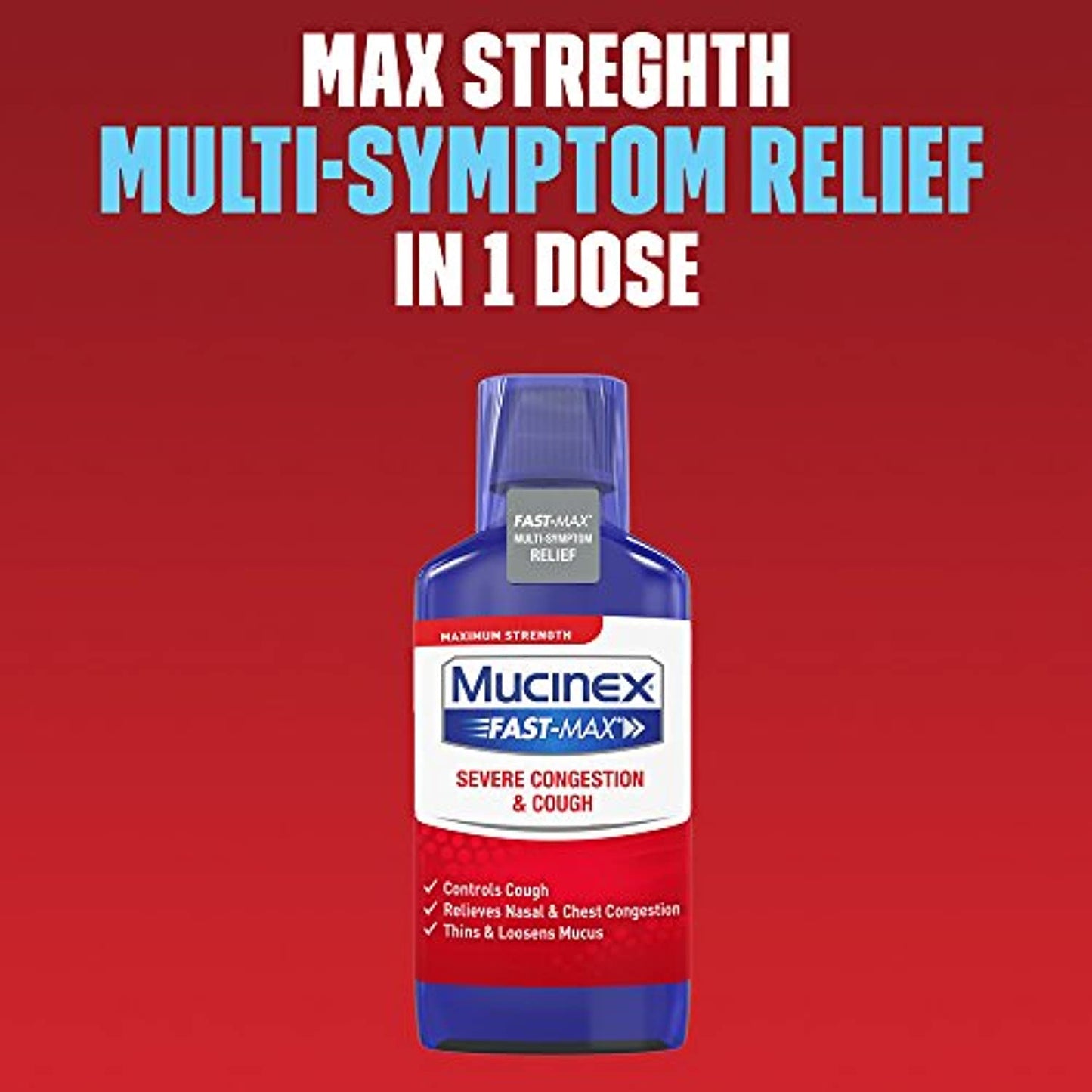 Mucinex Fast-Max Maximum Strength Severe 9 FL OZ (Pack of 4) EXP 8/2022)