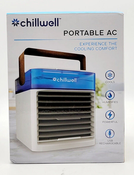 Chillwell Portable Personal AC Unit, USB Rechargeable, 4 Speed, Nightlight...
