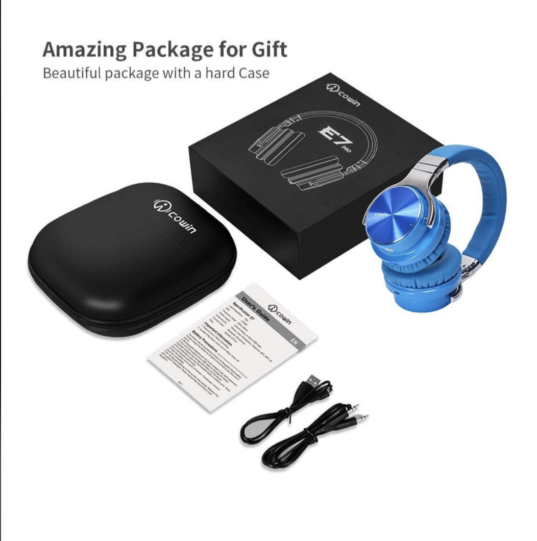 Cowin E7 Pro ANC Wireless Headphones-(Blue)