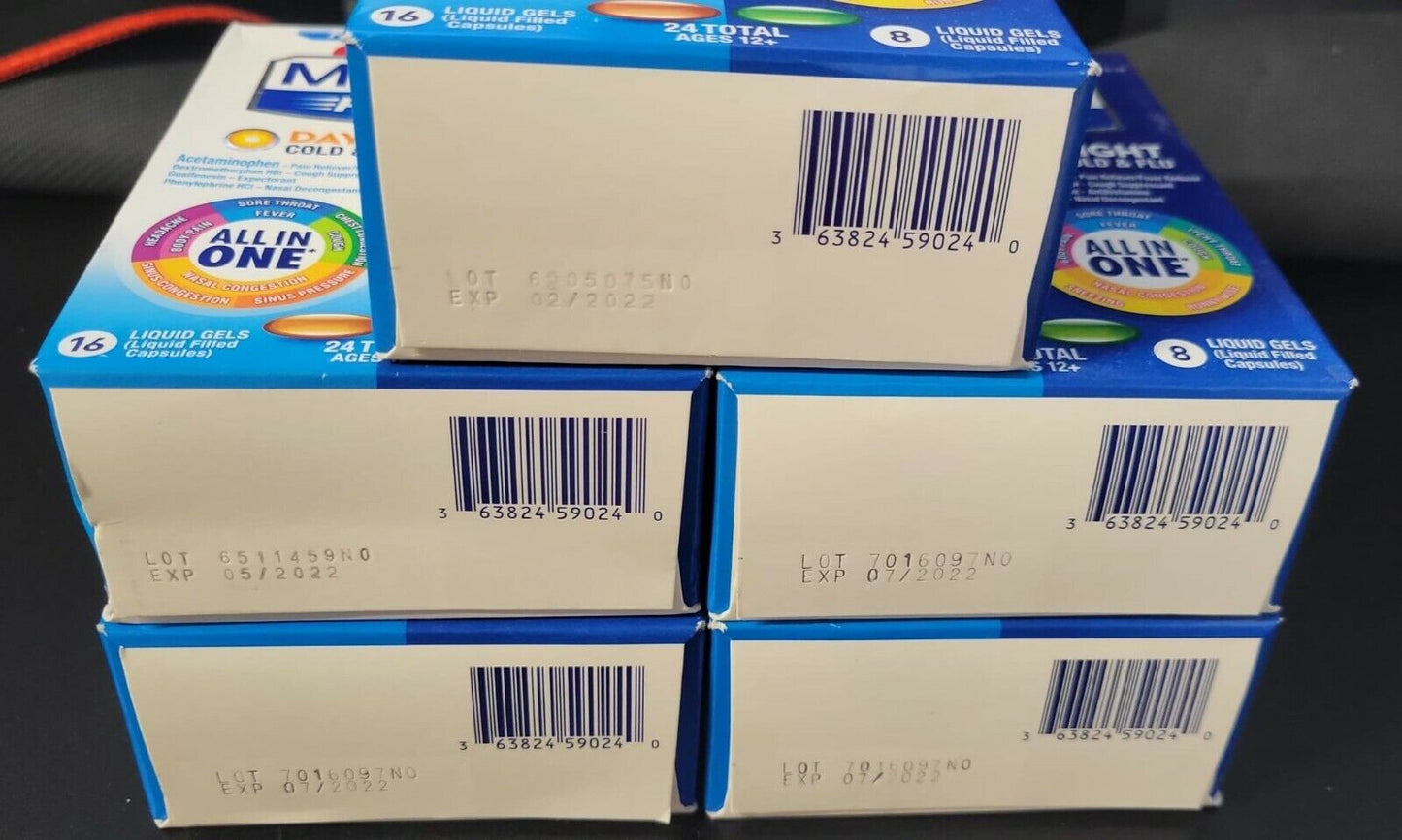 5 Boxes 24ct +16ct Mucinex Maximum Strength Fast-Max Day & Nightshift Cold & Flu