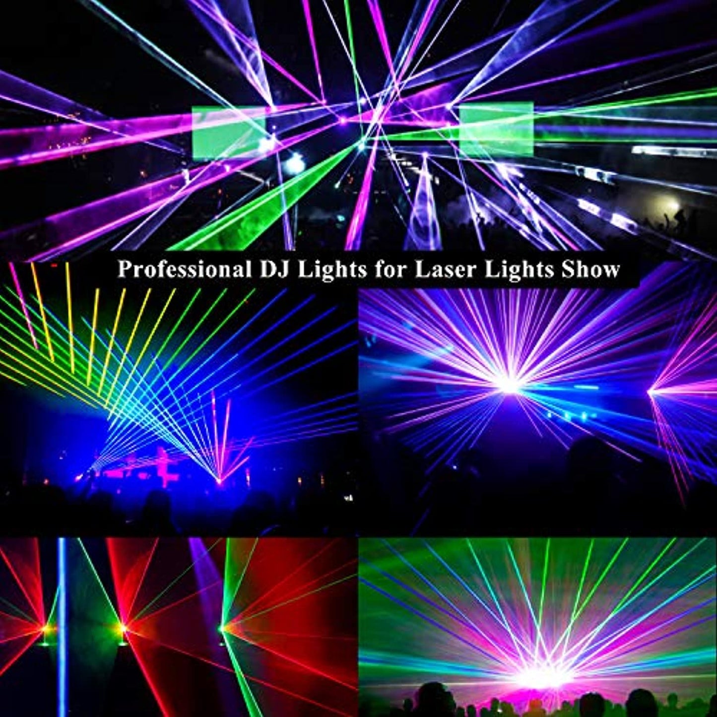 BSYUN 2nd version 4 Lens RGBY DJ Sound Activated Led Projector Party Lights